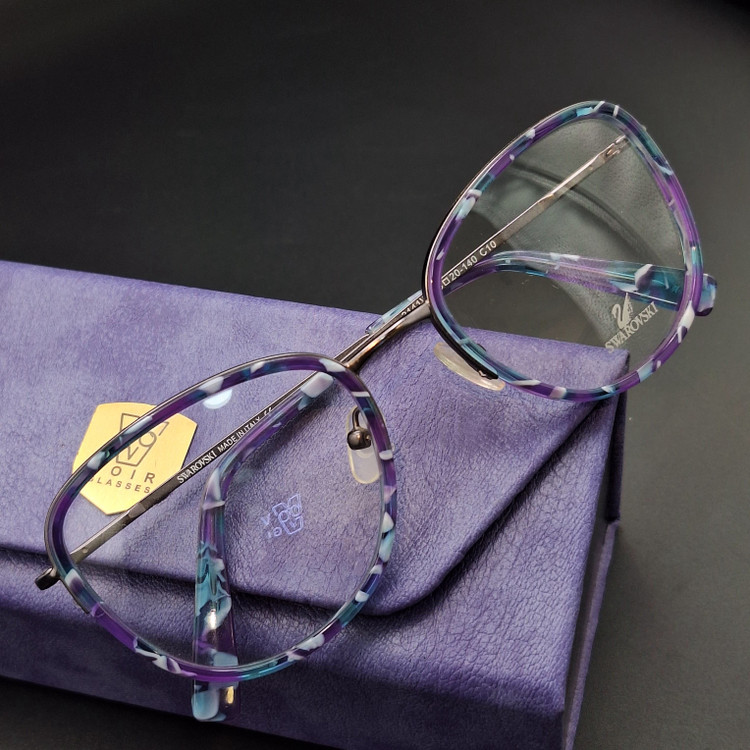 عینک طبی زنانه اورجینال فلزی از برند SWAROVSKI بدنه سبک مدل CF3 (کیفیت ضمانتی ) کد SW509