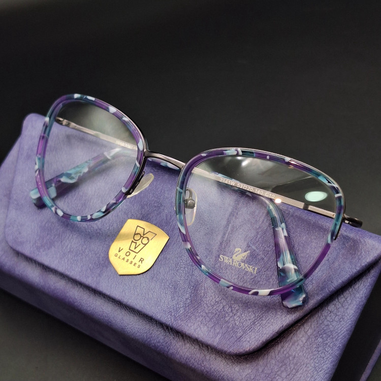 عینک طبی زنانه اورجینال فلزی از برند SWAROVSKI بدنه سبک مدل CF3 (کیفیت ضمانتی ) کد SW509