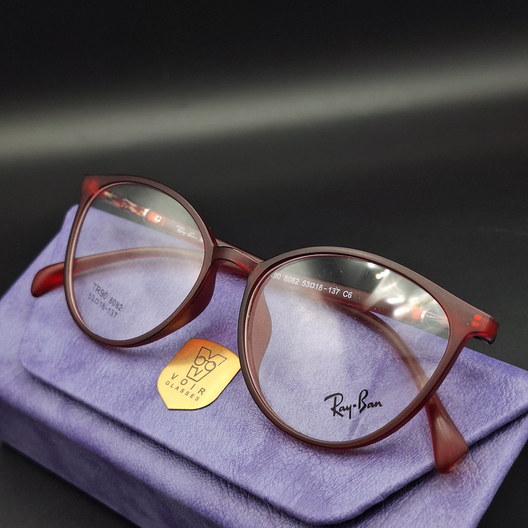 عینک طبی زنانه TR و نشکن از برند RAYBAN رنگ قرمز مات به همراه جلد مخصوص و دستمال نانو ( با امکان سفارش ساخت عدسی با نمره چشم شما ) کد RB005034