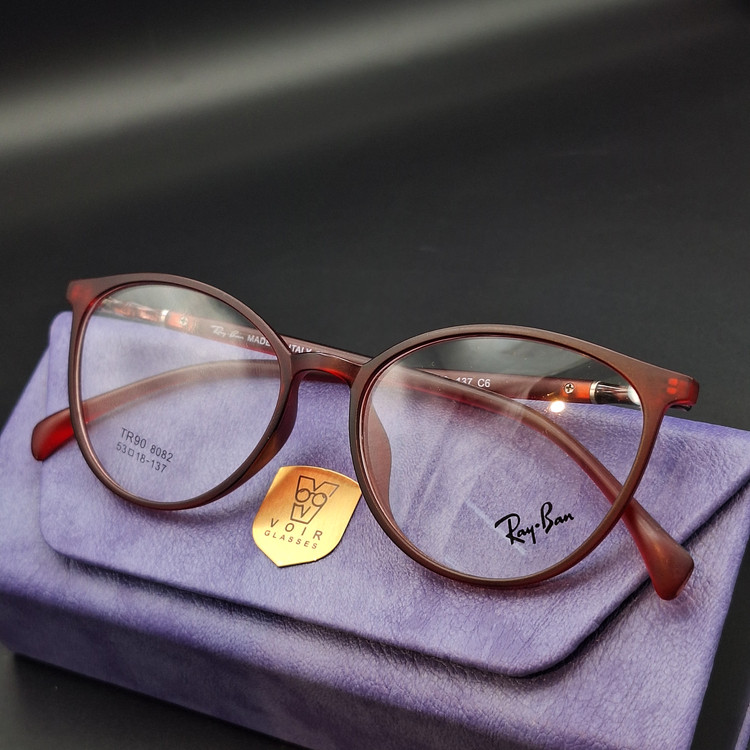 عینک طبی زنانه TR و نشکن از برند RAYBAN رنگ قرمز مات به همراه جلد مخصوص و دستمال نانو ( با امکان سفارش ساخت عدسی با نمره چشم شما ) کد RB005034