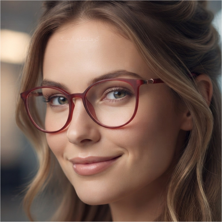 عینک طبی زنانه TR و نشکن از برند RAYBAN رنگ قرمز مات به همراه جلد مخصوص و دستمال نانو ( با امکان سفارش ساخت عدسی با نمره چشم شما ) کد RB005034