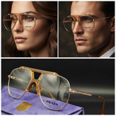 عینک طبی یونیسکس از برند PRADA با بدنه فلزی به همراه آبکاری درجه یک 👌 کیفیت MASTER به همراه پکیج کامل ( با امکان سفارش ساخت عدسی با نمره چشم شما ) کد PR2001
