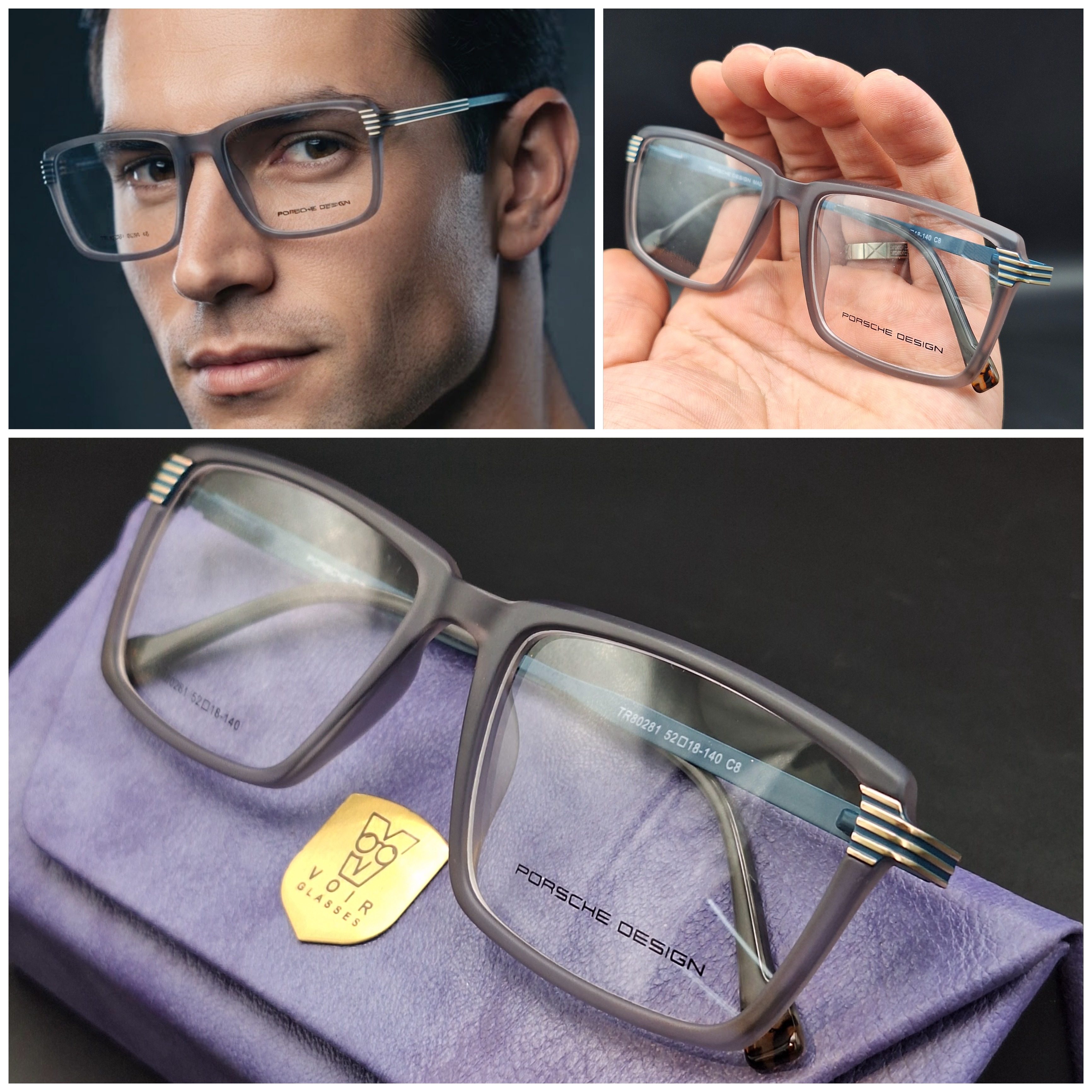 عینک طبی اورجینال یونیسکس ( مردانه و زنانه ) از برند PORSCHE DESIGN با بدنه بسیار سبک و متریال نشکن سری شرکتی  به همراه پکیج کامل ( با امکان سفارش ساخت عدسی با نمره چشم شما ) کد PD42000